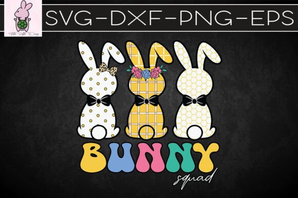 Bunny Happy Easter Squad Retro SVG