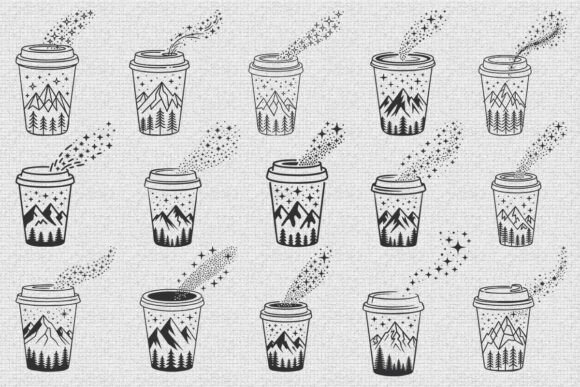 Coffee Cup with Mountains SVG Bundle