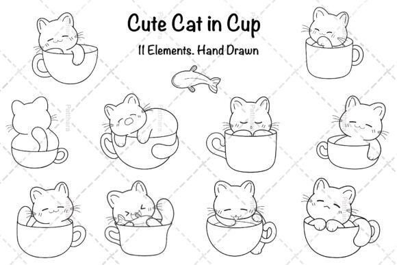 Cute Cat in Cup