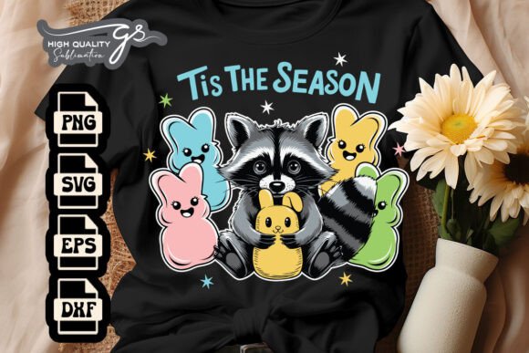 Easter Fun Tumbler Wrap Raccoon SVG