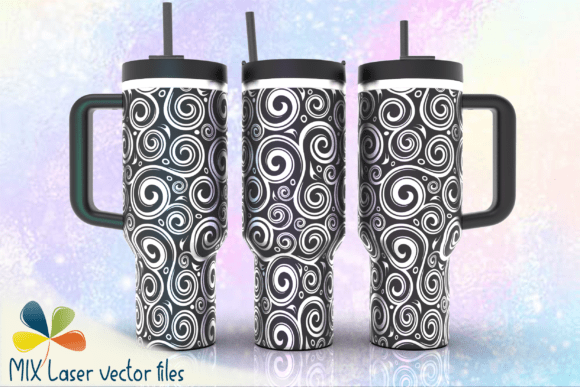 Frosty Swirls Tumbler Wrap Laser Svg