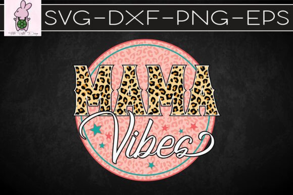Mama Vibes Retro Leopard Happy Day SVG
