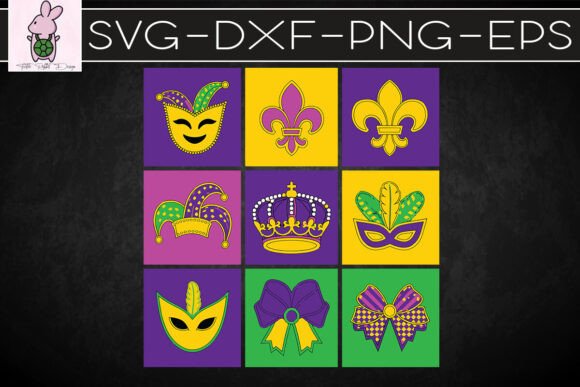 Retro Checkered Mardi Gras SVG