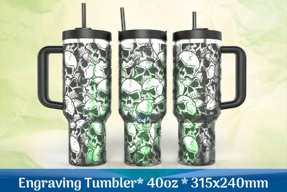 Skull Pattern Wrap SVG Engraving Tumbler